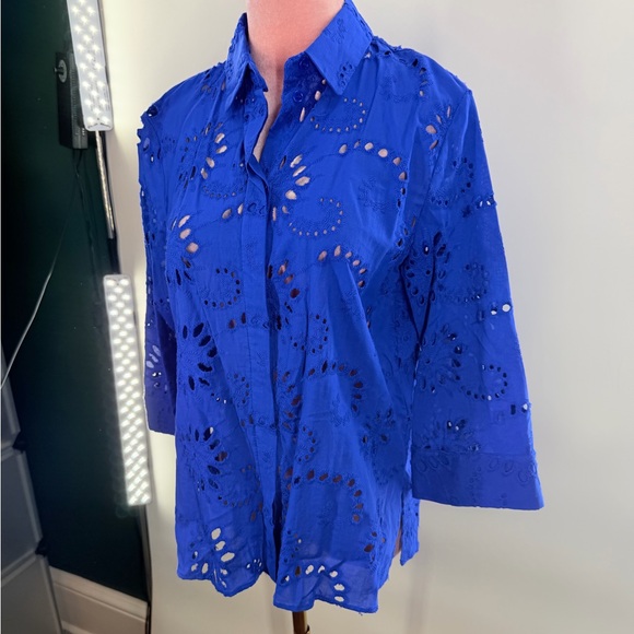 NWOT Zara Embroidered Eyelet Blouse - Picture 5 of 11